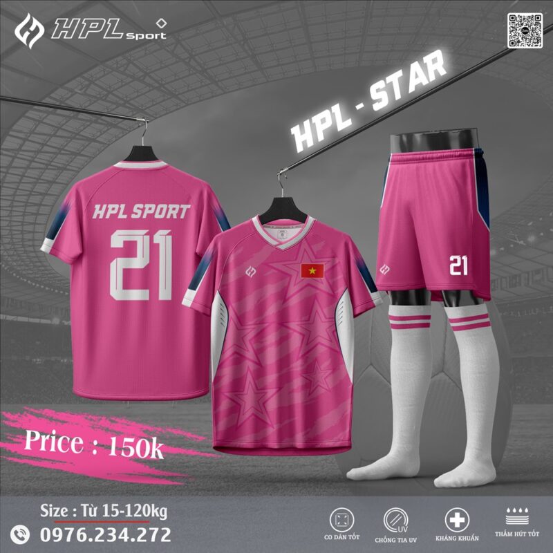 Bộ quần áo thể thao HPL - STAR màu Hồng Fuchsia