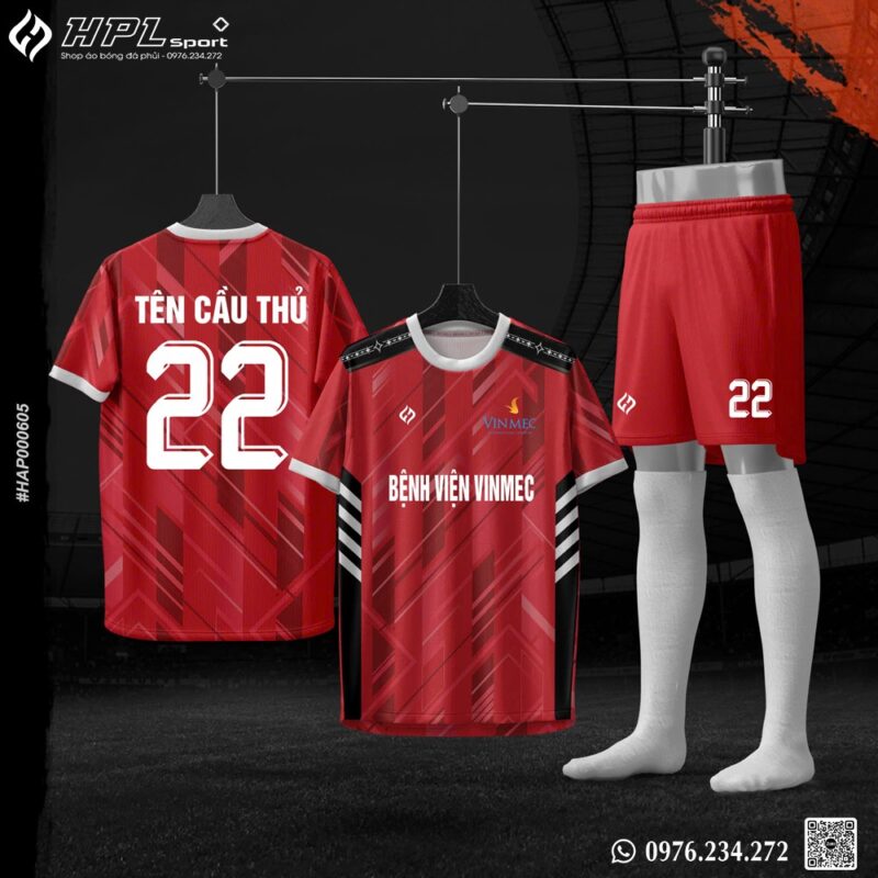 Áo Bóng Đá Đỏ #HAP000605 – Nhiệt Huyết Chiến Thắng