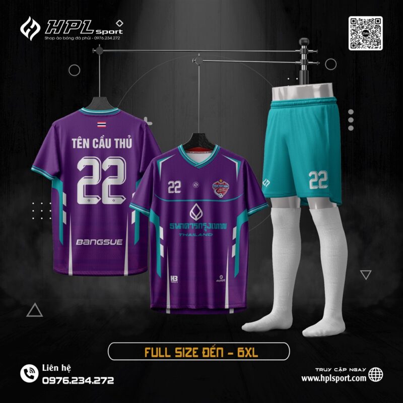 Áo Bóng Đá HPL Tím Đậm Độc Quyền – Năng Động Và Khác Biệt