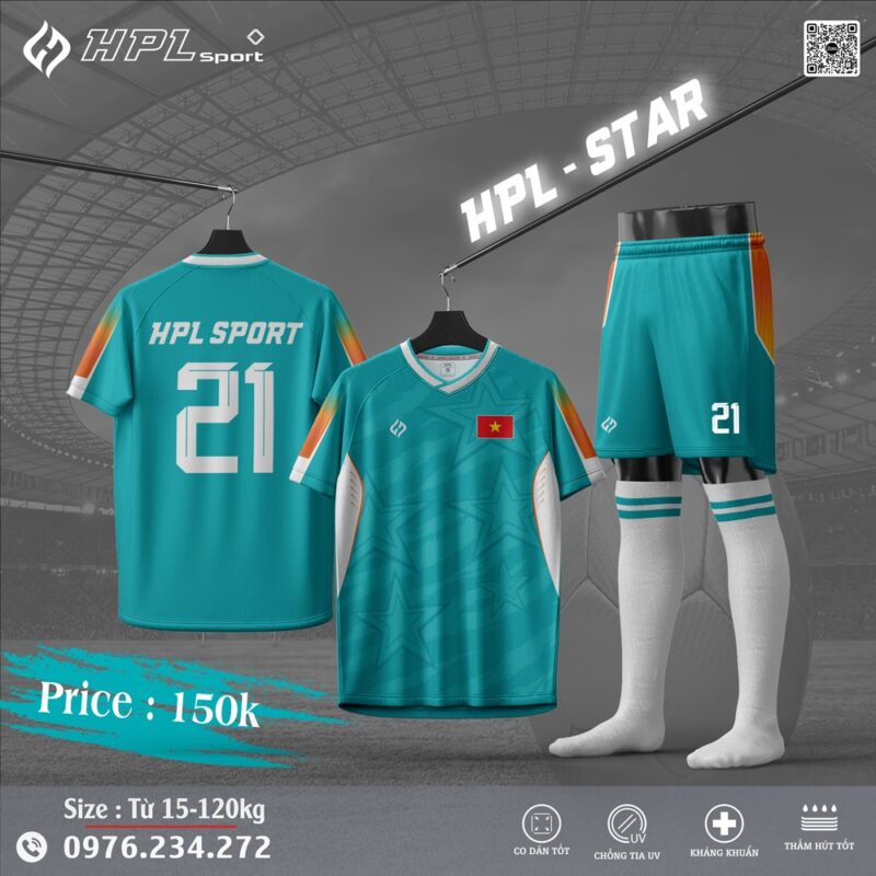 Đồng phục thể thao HPL Sport - HPL Star Xanh Ngọc Lam