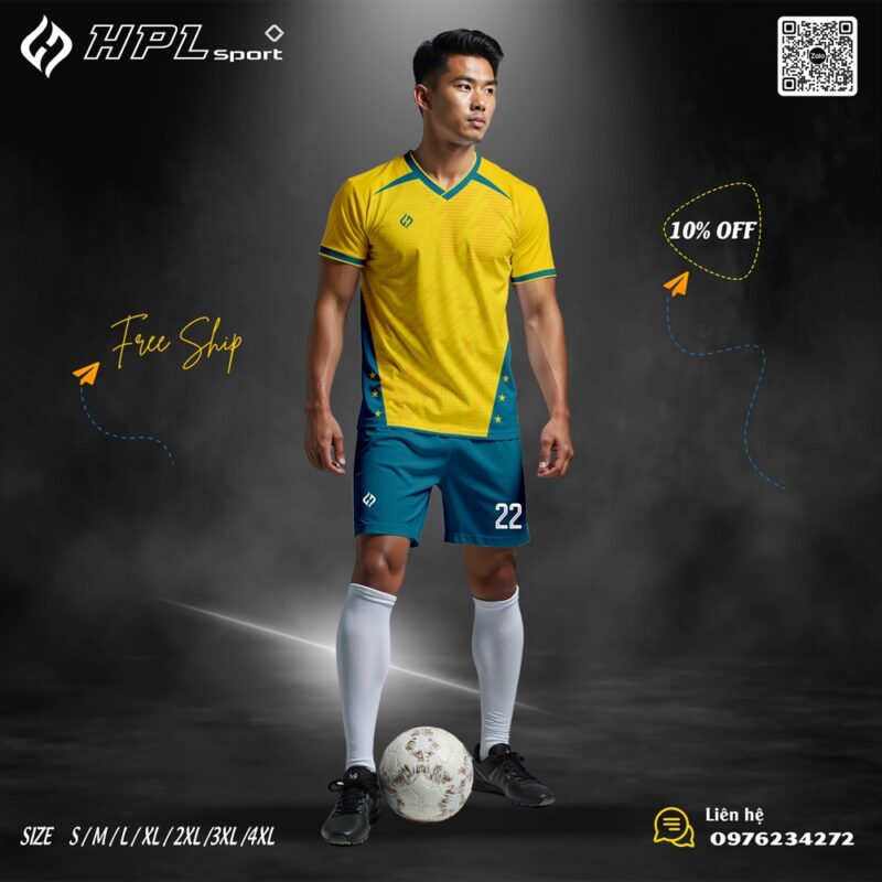 Áo Bóng Đá Độc Quyền Vàng Tươi - Năng Lượng & Kỹ Thuật