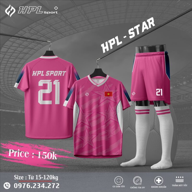 Đồng phục thể thao HPL - STAR màu hồng fuchsia