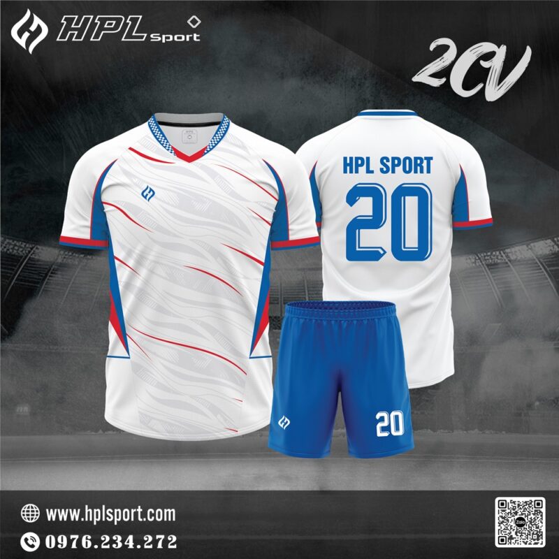 Áo đấu HPL Sport - Trắng phối xanh đỏ năng động