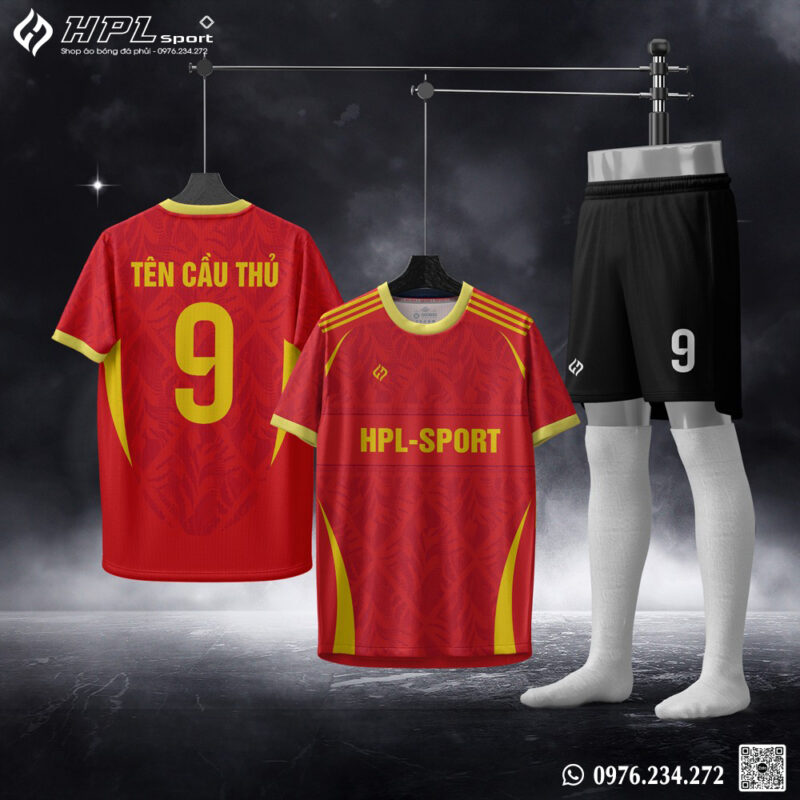 Áo bóng đá HPL-Sport đỏ viền vàng - Mạnh mẽ và nổi bật trên sân cỏ