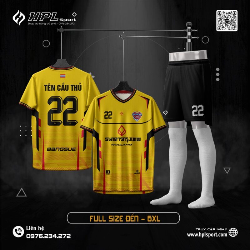 Áo Bóng Đá Độc Quyền HPL - Màu Vàng Nổi Bật Cá Tính