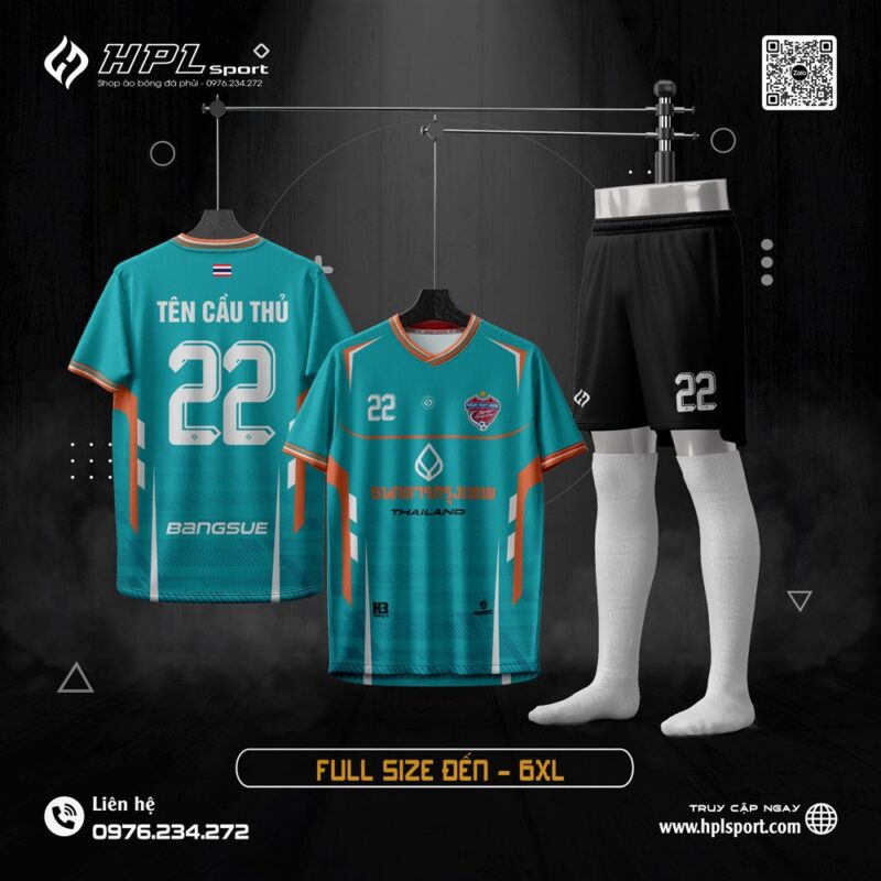 Áo bóng đá HPL Teal Cam - Thiết kế thể thao nổi bật mùa giải mới