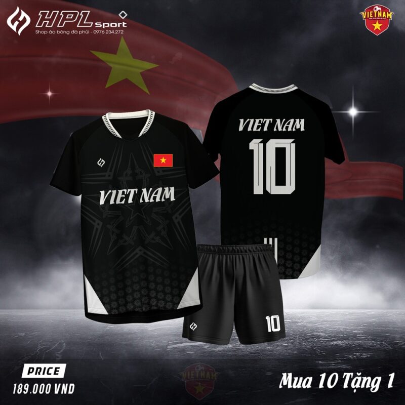 Áo Đá Banh VIỆT NAM - Đen Năng Động