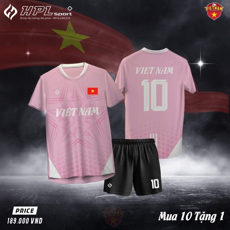 Áo Bóng Đá HPL Sport Hồng Pastel – Chiến Binh Tự Hào Dân Tộc