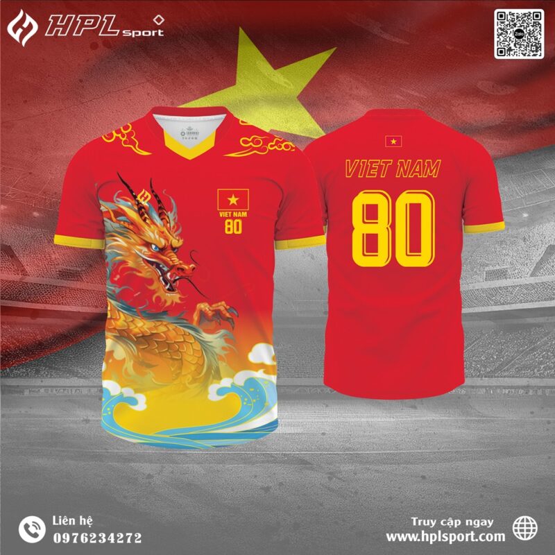 Áo thể thao Rồng Việt Nam - Đỏ Tươi Mạnh Mẽ