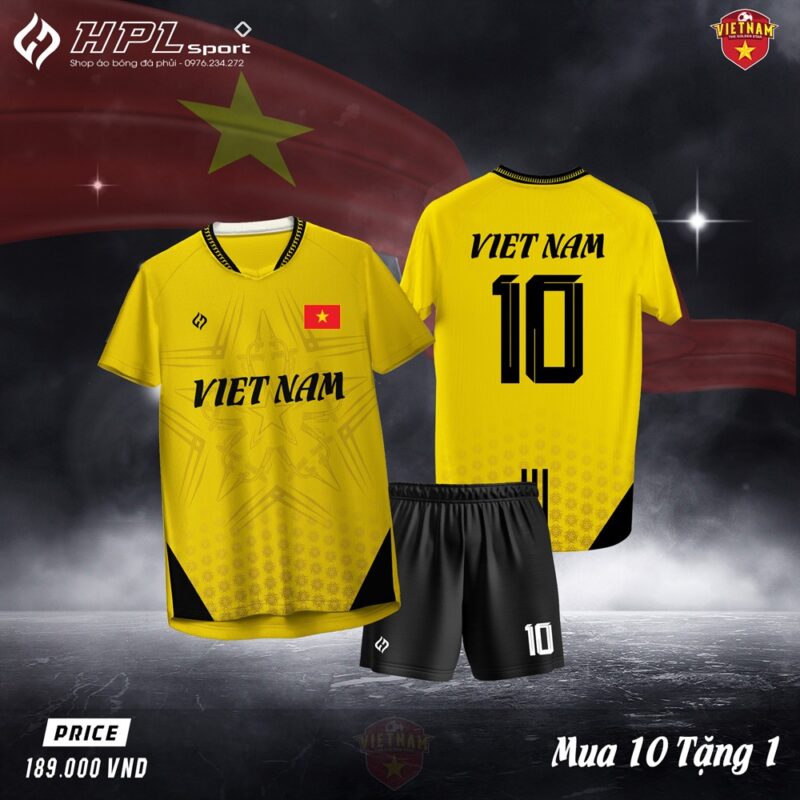 Áo bóng đá Vàng Đen HPL – Thiết kế mạnh mẽ, phong cách thể thao