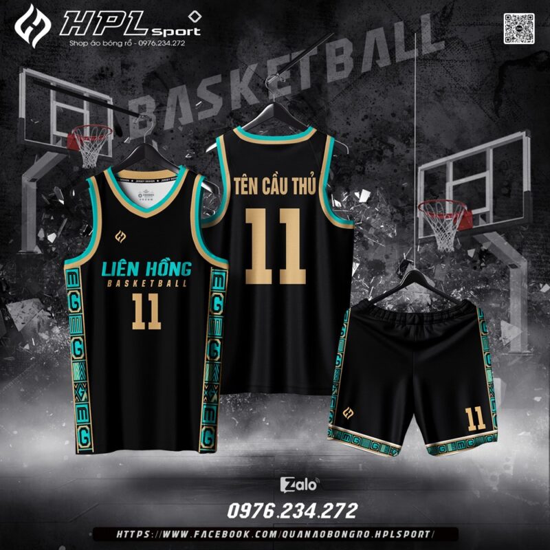 Áo Bóng Rổ Thiết Kế Màu Đen MG – Sang Trọng & Cá Tính