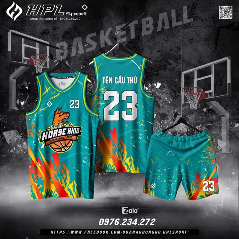 Áo Bóng Rổ Xanh Ngọc Tia Chớp - Thiết Kế Cá Tính Cho Đội Bóng Năng Động