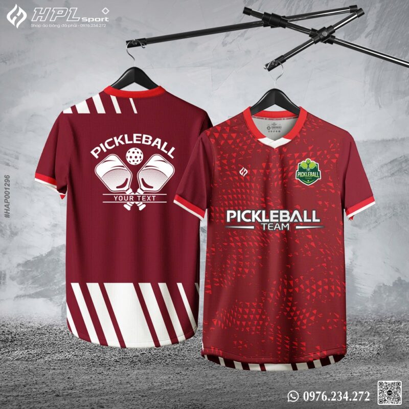 Áo Pickleball Thiết Kế Thi Đấu Màu Đỏ Đô Năng Động