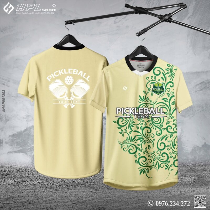 Áo Pickleball Vàng Kem Thiết Kế Tự Chọn - Phong Cách & Thoải Mái Cho Mọi Trận Đấu